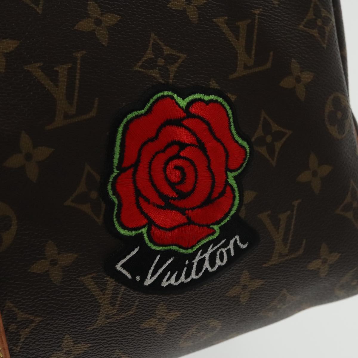 LOUIS VUITTON Monogram Patches Keepall Bandouliere 50 Bag M43996 LV Auth 102498A