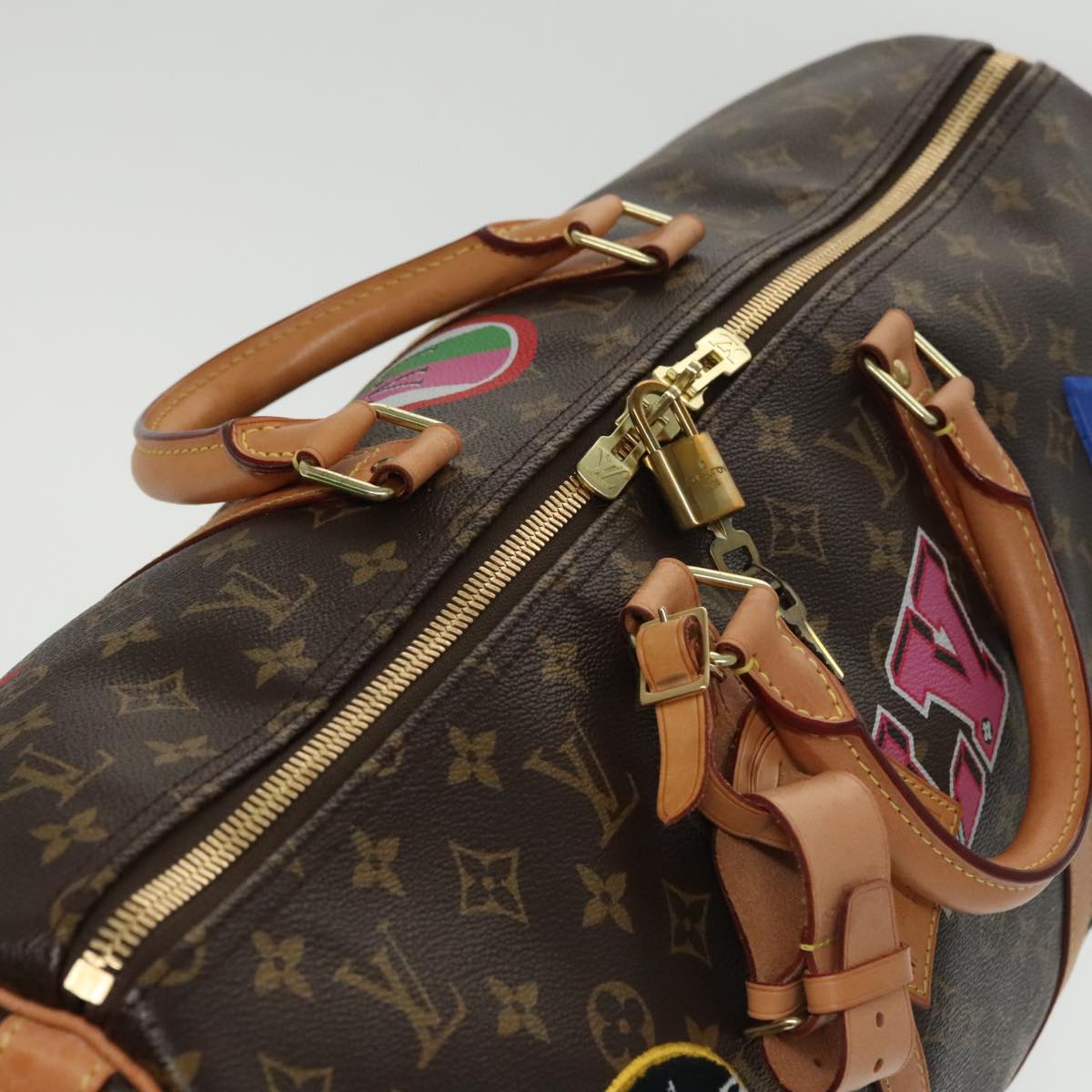 LOUIS VUITTON Monogram Patches Keepall Bandouliere 50 Bag M43996 LV Auth 102498A