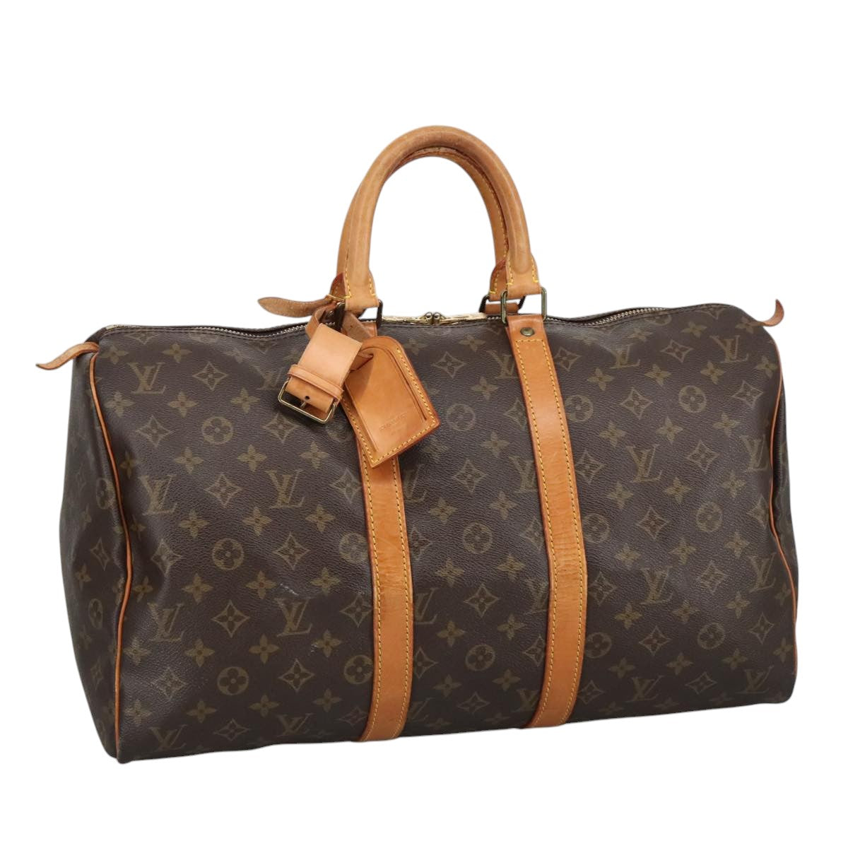 LOUIS VUITTON Monogram Keepall 45 Boston Bag M41428 LV Auth 102517