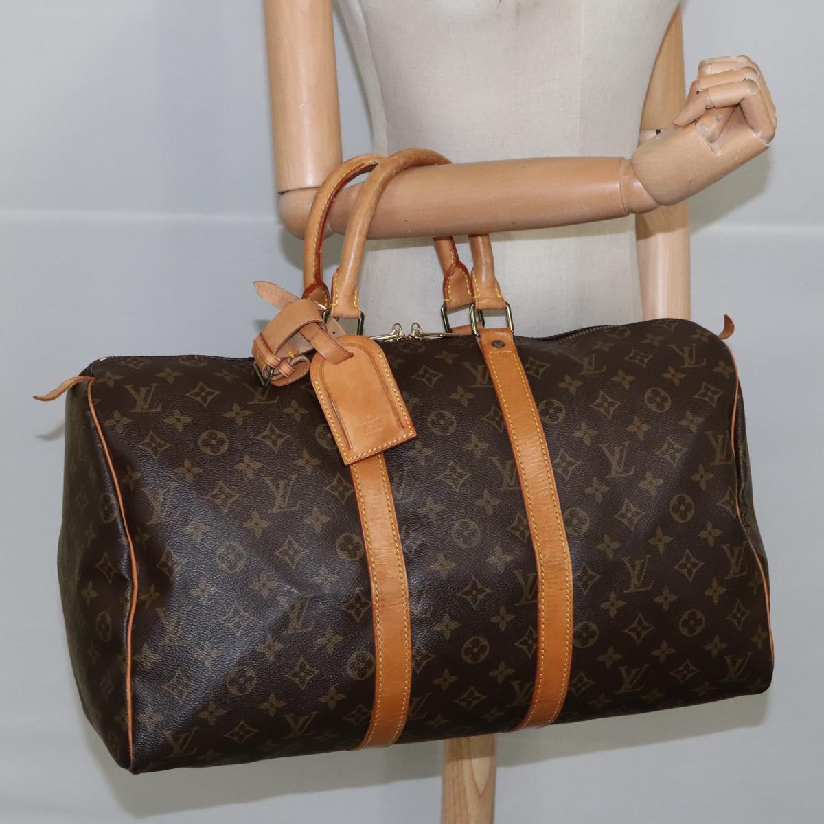 LOUIS VUITTON Monogram Keepall 45 Boston Bag M41428 LV Auth 102517