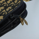 Christian Dior Trotter Canvas Shoulder Bag Navy Beige Gold Auth 102519-10