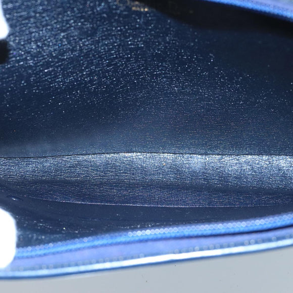 Christian Dior Trotter Canvas Shoulder Bag Navy Beige Gold Auth 102519