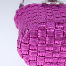 Salvatore Ferragamo Gancini Shoulder Bag Leather Pink Silver Auth 102537AV-14