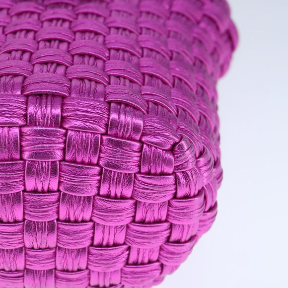 Salvatore Ferragamo Gancini Shoulder Bag Leather Pink Silver Auth 102537AV