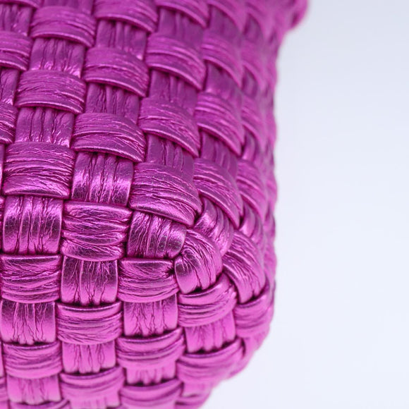 Salvatore Ferragamo Gancini Shoulder Bag Leather Pink Silver Auth 102537AV