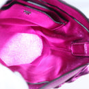 Salvatore Ferragamo Gancini Shoulder Bag Leather Pink Silver Auth 102537AV-20