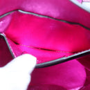 Salvatore Ferragamo Gancini Shoulder Bag Leather Pink Silver Auth 102537AV-22