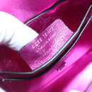 Salvatore Ferragamo Gancini Shoulder Bag Leather Pink Silver Auth 102537AV-11