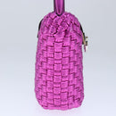 Salvatore Ferragamo Gancini Shoulder Bag Leather Pink Silver Auth 102537AV-3