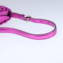 Salvatore Ferragamo Gancini Shoulder Bag Leather Pink Silver Auth 102537AV-7