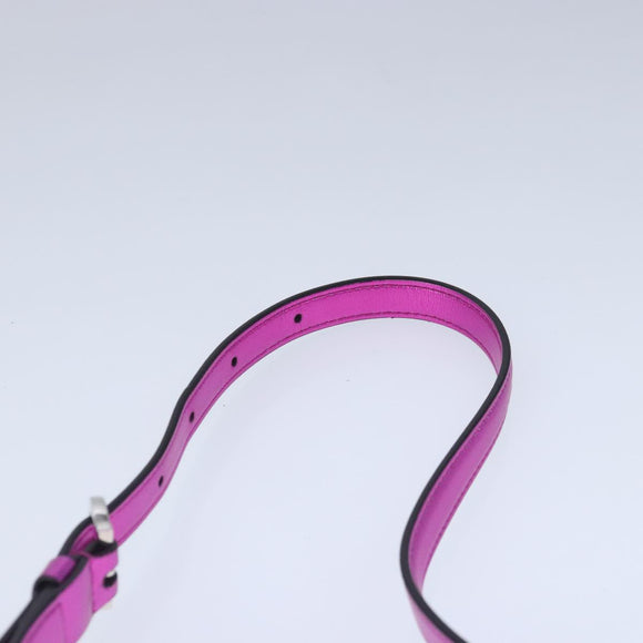 Salvatore Ferragamo Gancini Shoulder Bag Leather Pink Silver Auth 102537AV