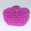 Salvatore Ferragamo Gancini Shoulder Bag Leather Pink Silver Auth 102537AV-5