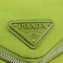 PRADA Shoulder Bag Canvas Silver Green Auth 102538SAV-17