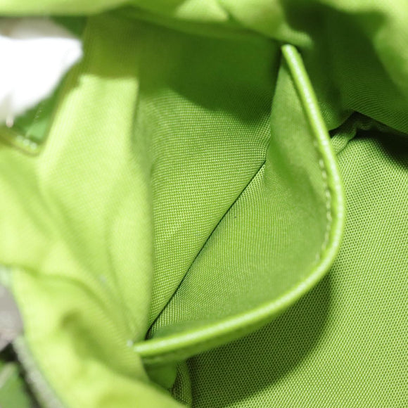 PRADA Shoulder Bag Canvas Silver Green Auth 102538SAV