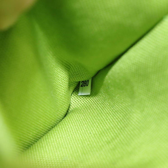 PRADA Shoulder Bag Canvas Silver Green Auth 102538AV