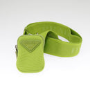 PRADA Shoulder Bag Canvas Silver Green Auth 102538SAV-22