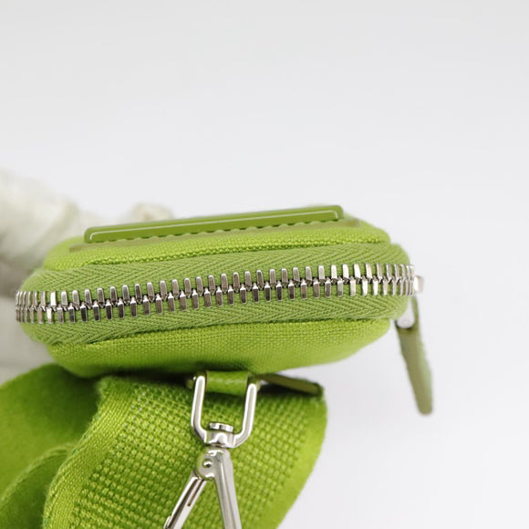 PRADA Shoulder Bag Canvas Silver Green Auth 102538SAV
