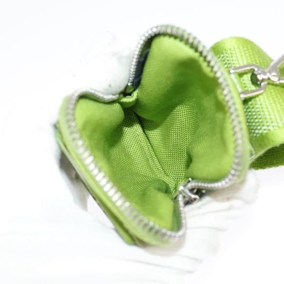 PRADA Shoulder Bag Canvas Silver Green Auth 102538SAV