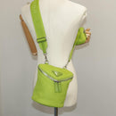 PRADA Shoulder Bag Canvas Silver Green Auth 102538SAV-32
