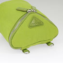 PRADA Shoulder Bag Canvas Silver Green Auth 102538AV-5