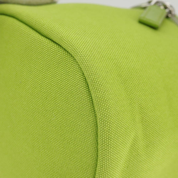 PRADA Shoulder Bag Canvas Silver Green Auth 102538AV