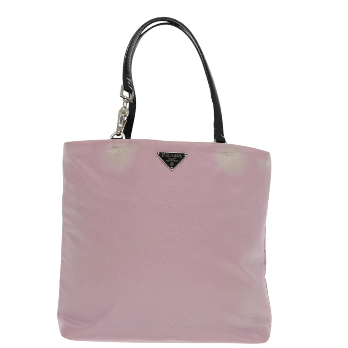 PRADA Tote Bag Nylon Pink Black Silver Auth 102548 - 0