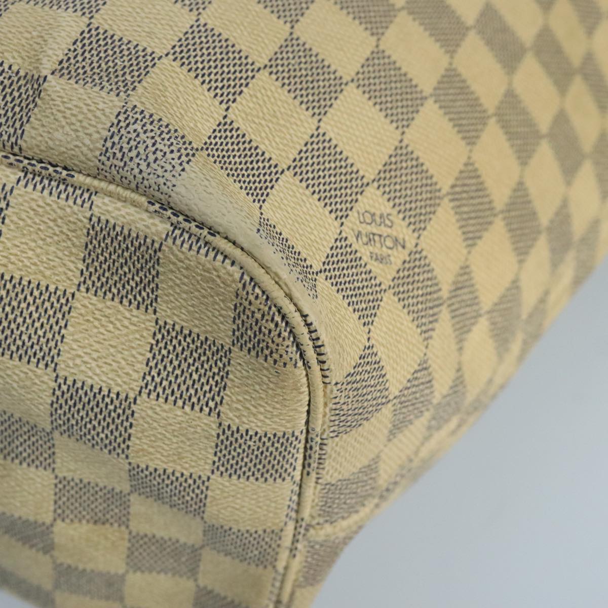 LOUIS VUITTON Damier Azur Neverfull MM Tote Bag N51107 LV Auth 102567