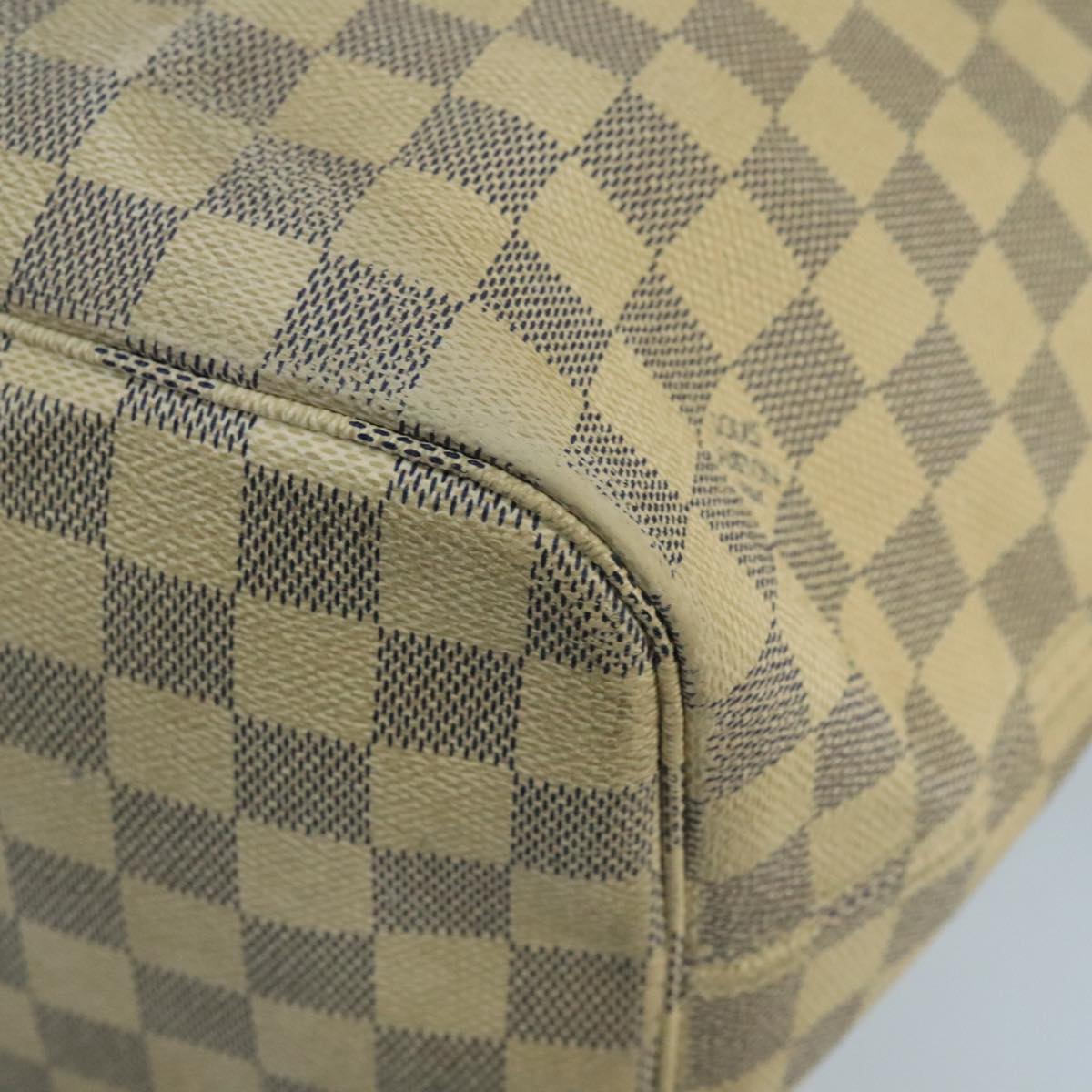 LOUIS VUITTON Damier Azur Neverfull MM Tote Bag N51107 LV Auth 102567