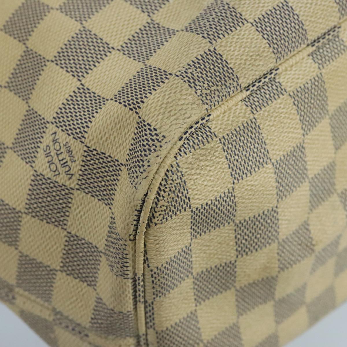 LOUIS VUITTON Damier Azur Neverfull MM Tote Bag N51107 LV Auth 102567