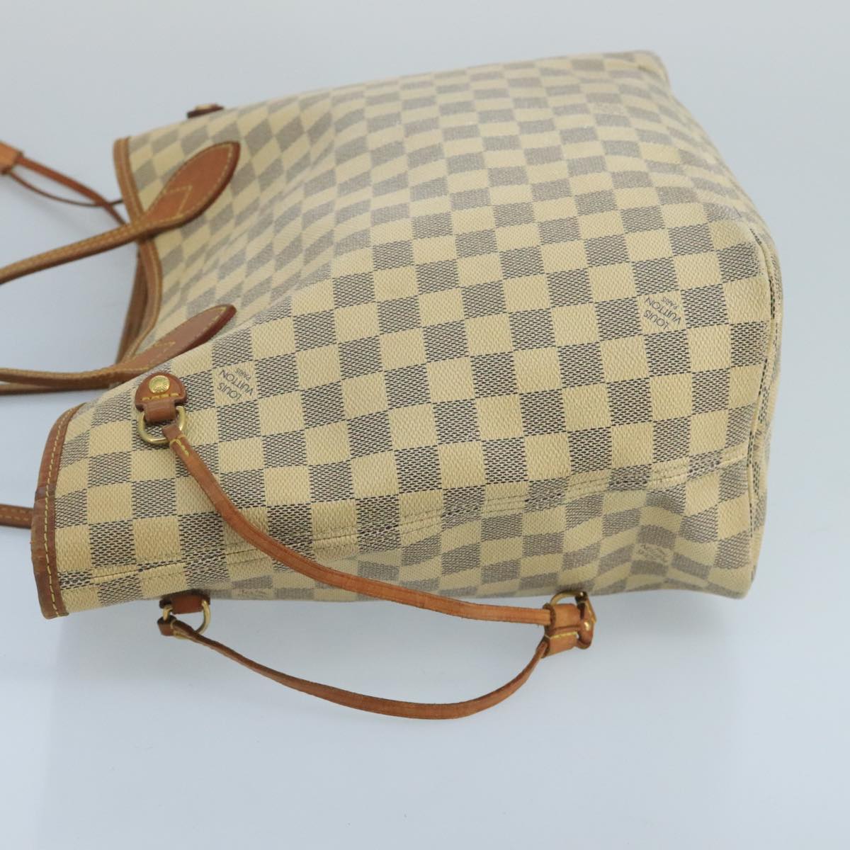 LOUIS VUITTON Damier Azur Neverfull MM Tote Bag N51107 LV Auth 102567