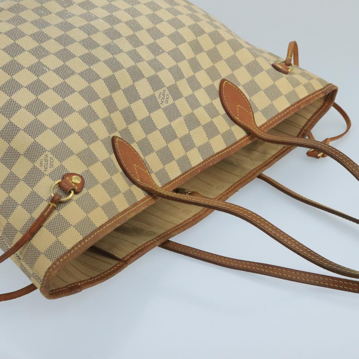 LOUIS VUITTON Damier Azur Neverfull MM Tote Bag N51107 LV Auth 102567