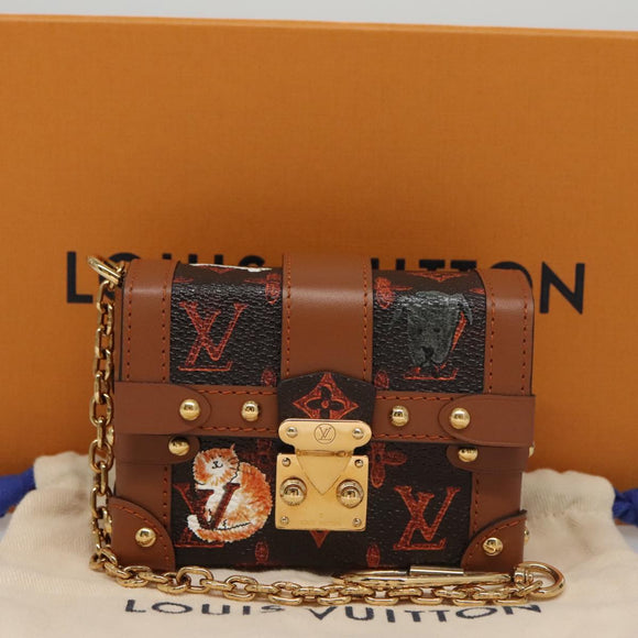 LOUIS VUITTON Monogram Catgram Essential Trunk Pouch M63892 LV Auth 102575S