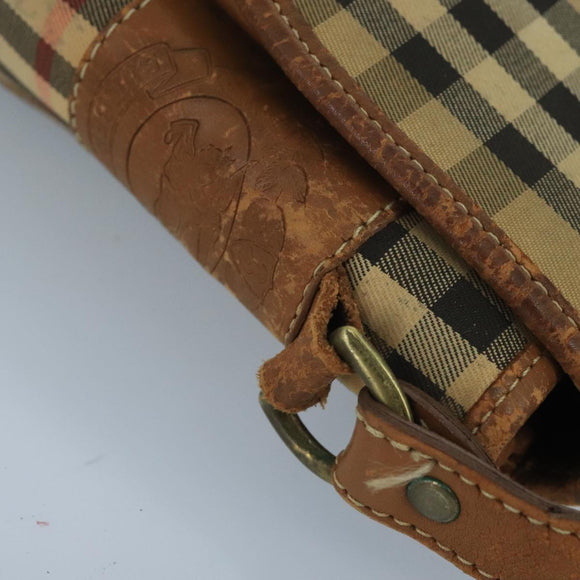 Burberrys Nova Check Shoulder Bag Canvas Beige Auth 102581