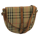 Burberrys Nova Check Shoulder Bag Canvas Beige Auth 102581-1