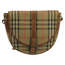Burberrys Nova Check Shoulder Bag Canvas Beige Auth 102581-13