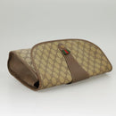 GUCCI GG Supreme Web Sherry Line Clutch Bag PVC Beige Red 156 01 031 Auth 102589-5
