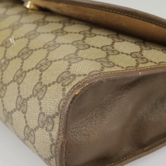 GUCCI GG Supreme Web Sherry Line Clutch Bag PVC Beige Red 156 01 031 Auth 102589