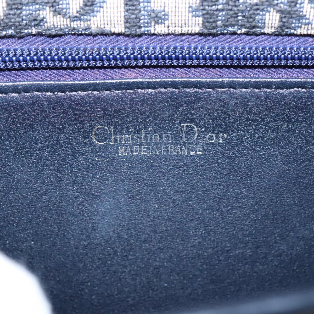 Christian Dior Trotter Canvas Hand Bag Navy Auth 102607