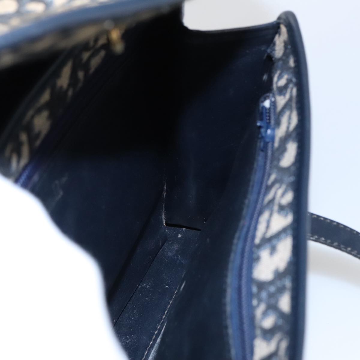 Christian Dior Trotter Canvas Hand Bag Navy Auth 102607