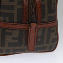FENDI Zucca Canvas Pouch Brown Black Auth 102629V-8