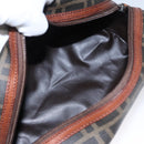 FENDI Zucca Canvas Pouch Brown Black Auth 102629V-10