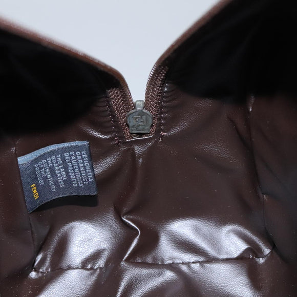 FENDI Zucca Canvas Pouch Brown Black Auth 102629V