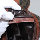 FENDI Zucca Canvas Pouch Brown Black Auth 102629V-12