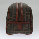 FENDI Zucca Canvas Pouch Brown Black Auth 102629V-3
