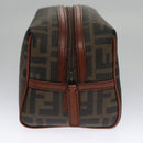 FENDI Zucca Canvas Pouch Brown Black Auth 102629V-4