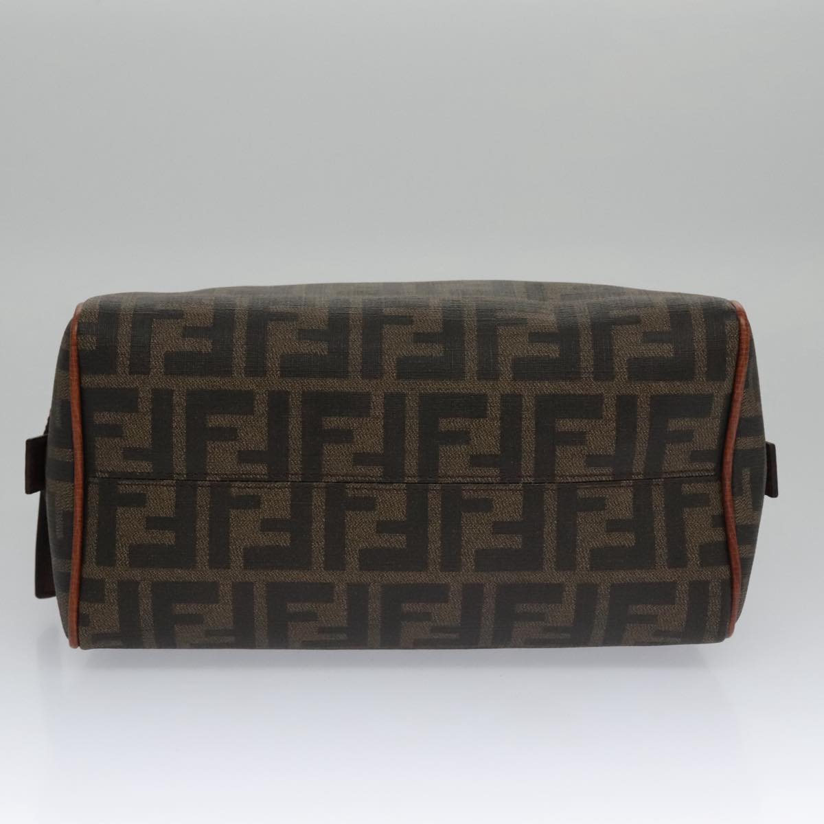 FENDI Zucca Canvas Pouch Brown Black Auth 102629