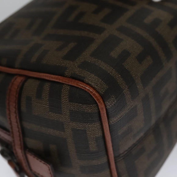 FENDI Zucca Canvas Pouch Brown Black Auth 102629V
