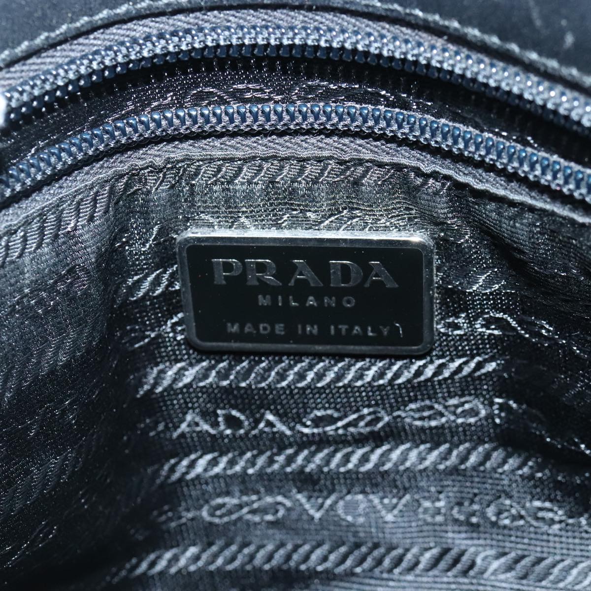 PRADA Hand Bag Wool Black Auth 102662