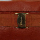 Salvatore Ferragamo Shoulder Bag Leather Brown Gold Auth 102665-18