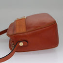 Salvatore Ferragamo Shoulder Bag Leather Brown Gold Auth 102665-4